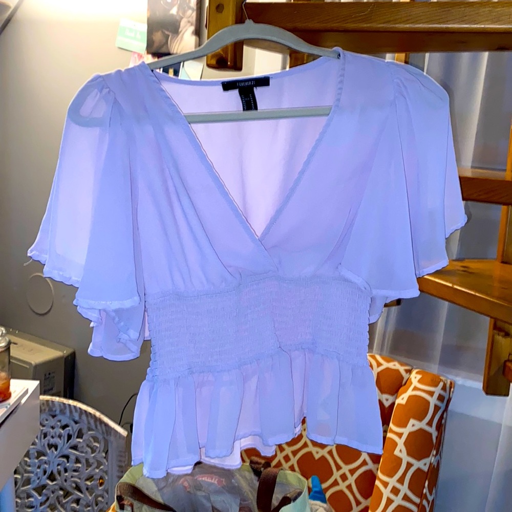 Lilac flowy crop top